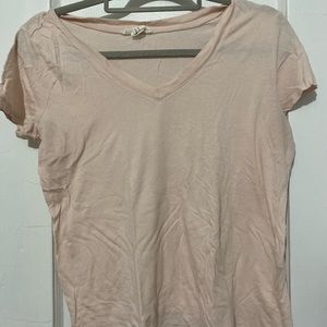 Pink and burgundy short sleeve top
